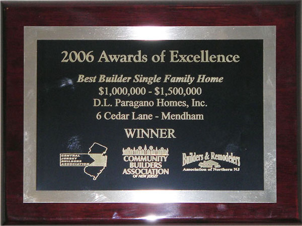 Award of Excellence - Best Single-Family Home 2006